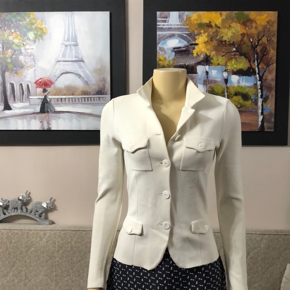 🌺🌺 DOMENICO VACCA  White Jacket Cardigan size 42 🇮🇹 - Picture 5 of 9